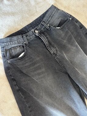 Lewkin Grey Low-Rise Dianna Baggy Jeans